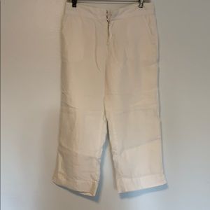 Linen Wide Leg Crop Pants